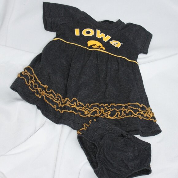 University of Iowa Girls Dress with Matching Ruffled Bloomers Size 3-6 Months - Picture 3 of 6